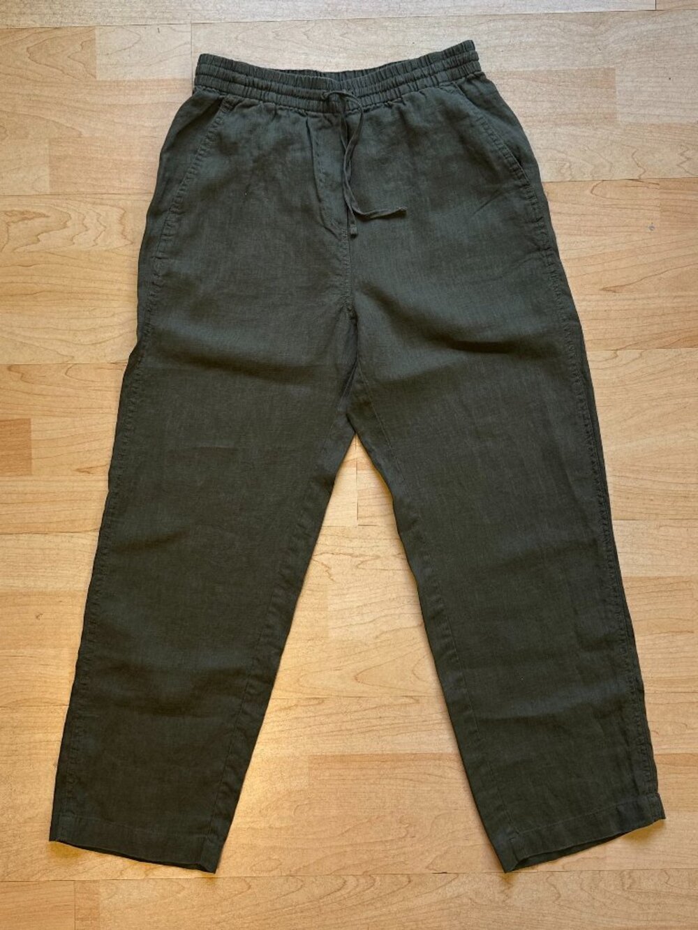 Banana Republic Linen Pull-On Ankle Pant (Spiced Olive Green) - size XSP